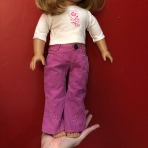 American girl doll pink corduroy pants